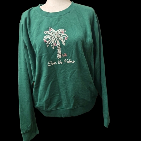 Lilly Pulitzer Green Palm Tree Sweatshirt - Picture 10 of 10